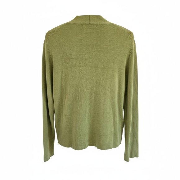 Pursuits Ltd. Vintage XL Green Silk/Nylon Blend V-Neck Cardigan Sweater Buttons - Picture 2 of 10